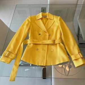 TAHARI ASL Yellow Double Breasted Belted Blazer -like new!
